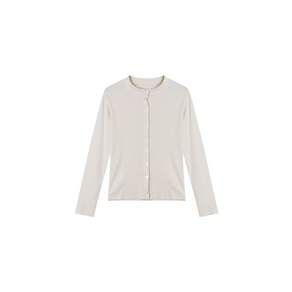 320Showroom Round neck ribbed cardigan Cream