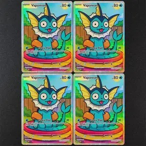 DIY PKM 영어 Eeveelution Derpy 형 Sylveon Vaporeon Flareon Umbreon Leafeon Eevee 게임 컬렉션 카드