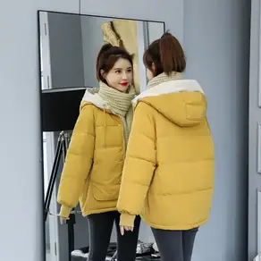 Ashysnow 패딩 출근룩 비율보정 부드러움 여성 루즈핏 가을겨울 데일리룩 볼륨감 기모 두툼 보온 집업 퀼팅 시보리소매 후드 숏기장 푸퍼