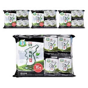 [성경김본사] 지도표성경 녹차 식탁김 4gx16봉x4개(총64봉)
