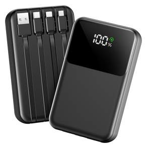 YINTO 20000mAh 보조배터리 고속충전 대용량 일체형 PD 22.5W QC3.0 잔량표시 멀티단자 블랙