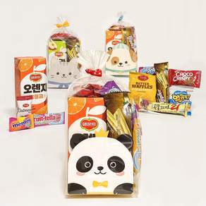 (스티커 무료) 동물 상자 간식 음료 세트할로윈 어린이집 간식 구디백 크리스마스 생일 답례품 꾸러미
