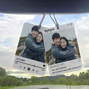 커스텀 포토 사진 차량용 방향제 자동차 차량 디퓨저 실내 차 디퓨져 걸이형 [6종 커플 남자친구 새차 선물 퍼퓸 향수 주문제작]