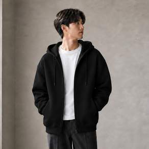 매니즈 남녀공용 후드집업 오버핏 무지 집업 자켓 후드티 빅사이즈 데일리 루즈핏 긴팔 아우터