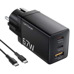 MOVESPEED G67 PPS 67W GaN 3포트 접지형 초고속 멀티충전기 1.2m C to C 케이블 세트
