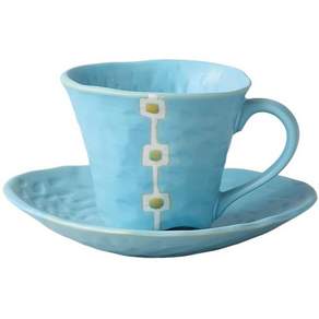 에일넷Ale-net 컵 & 접시 커피 컵 도자기 미노야키 Φ8.9×H7.3cm 170ml 터키 스퀘어 커피 접시