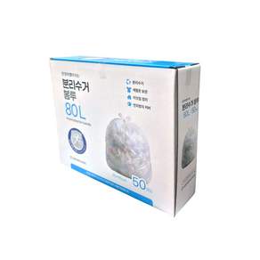 제이몰/삼정 한장씩 뽑아쓰는 분리수거 봉투 배접형 80L 50매입/75X90cm/재활용봉투/커버