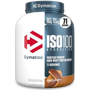 다이마타이즈 프로틴 ISO100 2.3kg 초콜릿 피넛 버터 Dymatize ISO 100 Whey Protein Powder with 25g 5 Pound (Pack of 1)