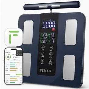(댓글이벤트 쿠팡2000원 리워드!!!) FEELFIT EXPERT2 (한국 APP)손잡이형 8전극 스마트 체중계 체지방 체성분 50가지 지표 분석