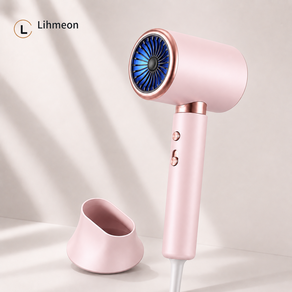 Lihmeon 헤어 드라이기 2000W 음이온 케어 강력한 바람 저소음 블루라이트 가정용 드라이어 빠른 건조