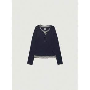 THEBARNNET Aimee Slim Layered T-shirt_Navy
