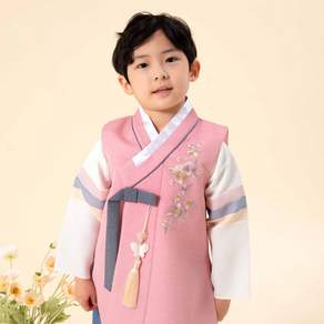 아가명주 남아용 피글렛 색동 고급 한복세트