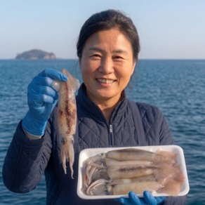 먹사부 국내산 냉동 통찜용 오징어 (급냉 선도유지 숙회 볶음용)