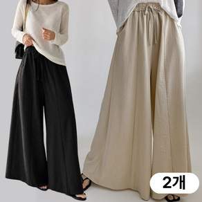 셀리나에스 체형커버 루즈핏 와이드 밴딩팬츠