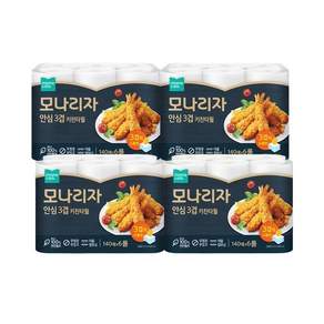모나리자 안심 3겹 프리미엄 키친타월 140매6롤 4팩 (총24롤) 1Box