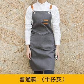 가정용 상업용 레트로 미용사 작업복 제품 부엌 요리복 카페 디자인 앞치마 주방 포켓 바리스타