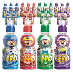 팔도 뽀로로 어린이 음료수 235ml 밀크맛 6개+딸기맛 6개+사과 6개+블루베리 6개(총24개)+장바구니 사은품증정