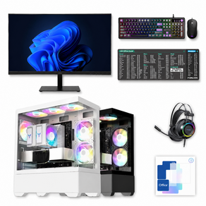 포유컴퓨터 게이밍 컴퓨터 풀세트 조립 PC 윈도우 모니터포함 본체 데스크탑, PC15