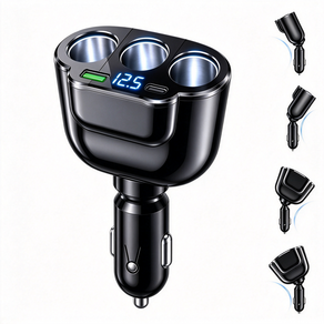 콜콜러브 5포트 차량용 멀티 시거잭 충전기 12V 24V 겸용 PD USB 66W 고속충전 시거잭 3구 90W 전압 감지
