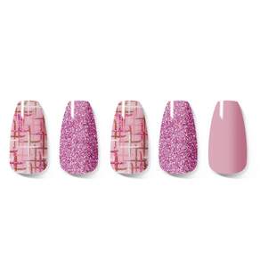 베키스타 젤 네일스티커 반경화 네일팁 페디큐어 Pink tweed