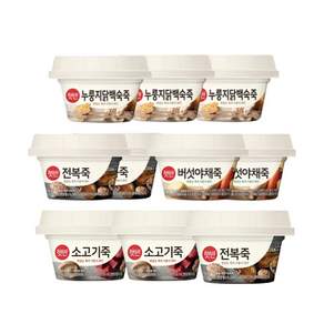 용기죽 비비고 닭백숙3 전복3 버섯야채2 소고기죽2