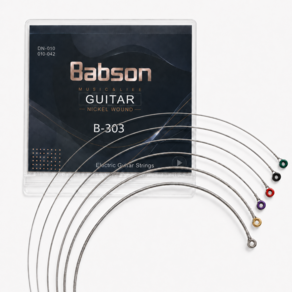 Babson 일렉기타줄 1세트 B-303 1~6번줄 교체용 스트링 스트링 음색이 꽉 차 녹슬지 않는