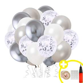 생일파티 컨페티 풍선 세트 메탈릭 혼합 20개 생일 돌잔치 웨딩 파티용품 [에브리띵스마일] 1184