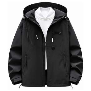 4-8XL 남자 빅사이즈 바람막이 후드 자켓 점퍼