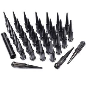 YYHHZZ 2 in 32개 세트 M4 x .5 블랙 스파이크 러그 너트 개 소켓 키 포함 F-50 205-207 익스페디션 실버 서번 타호 999-209 시에 9/16-18|32