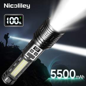 Nicoliley 충전식 후레쉬 고휘도 줌 손전등 초강력 led 손전등+자기흡입기능