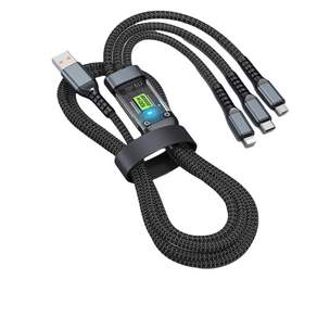 Mairuige 3in1 멀티 충전 케이블 100W 고속충전 나일론 꼬임방지 C타입 8핀 5핀 1.2m