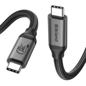 실크랜드 USB3.2 gen2 케이블 C타입-C타입 8K 240W 20Gbps 고속충전 데이터 케이블