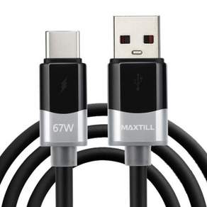 휴대폰충전케이블 맥스틸 usb고속충전케이블 USB to C 케이블 블랙 3A 67W 2M MT-UC2M 79000EA 1EA