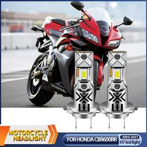 혼다 CBR600RR 2003-2017 액세서리 12V 오토바이 60W 화이트 12000lm H7 LED 헤드라이트 전구 6000k CANbus 1 개 2 개