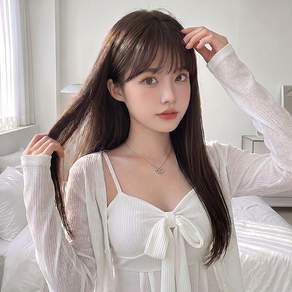 오이키 가발 자연스러운 여성 패션 전체 데일리 롱 생머리