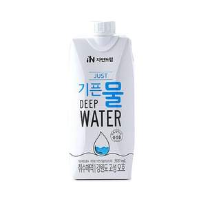 자연드림 JUST 기픈물 종이팩 해양심층수 500ml x 15개입 (해양심층수 멸균종이팩)