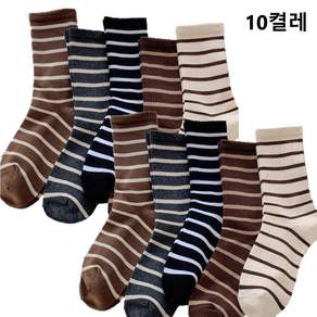 JONNEIC 조네익 여성용 패션 중목 양말 10켤레