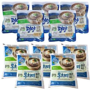 풀무원 냉면+육수 5개씩 (동치미 물냉면 육수 290g + 평양냉면 사리 130g)