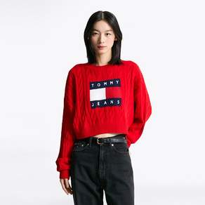타미힐피거 박시 센터 플래그 스웨터 (T32F6KTO30TWT1XNL)