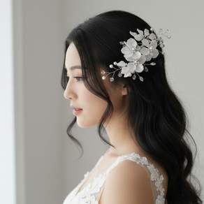 꿀이네 웨딩 헤어핀 꽃 코사지 헤어장식