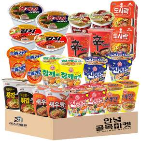 농심 오뚜기 팔도 삼양 컵 라면 24입 ( 신라면 육개장 진순 진매 왕뚜껑 짜파게티 새우탕 도시락 튀김우동 참깨 스낵 삼양 )