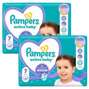데코마당 유로 팸퍼스 베이비드라이 밴드형 기저귀 아동공용 밴드7단계_2팩(총80p) pampers 바우처