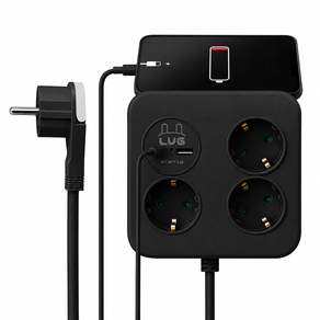 러그박스 사각큐브 3구 USB 2포트 납작멀티탭