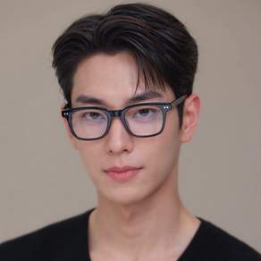 LAVUE 라뷰 남성용 블루라이트 차단 UV400 사각 뿔테 유광 패션안경
