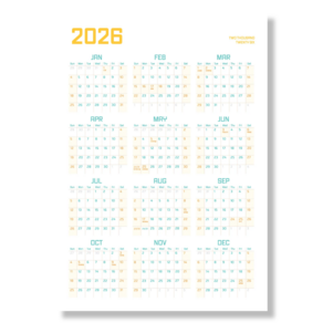 2026년 한장 달력 벽걸이 대형 1년 포스터 달력 플래너 집꾸미기 달력 캘린더 연간계획표 예쁜 감성 미니멀 디자인 인테리어 벽달력 연력 포스터 달력 선물 방꾸미기