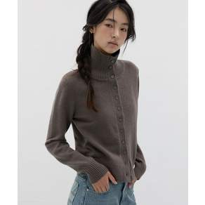 미치코런던 코시노 MICHIKO LONDON KOSHINO 하이넥 버튼 가디건 그레이시 모카 212594