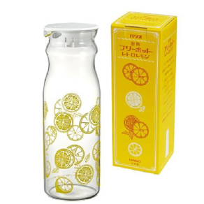 HARIO 하리오 내열 프리 포트 레트로 레몬 냉수통 실용 용량 1200ml 투명 황색 내열 유리제 온수·식세기 OK 보리차 냄비 일본제 FPR-12-LM