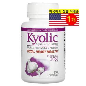 Kyolic 쿄릭 카디오우배스쿠랄 헬스 숙성 마늘 추출 포뮬라 108 100정