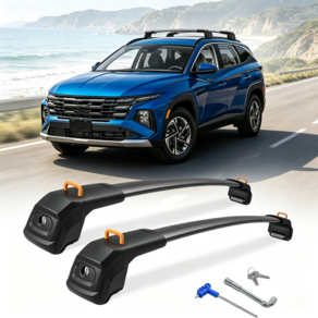 투싼 2016~2026 TL/NX4 적합 루프바 접이식 고리 포함 루프랙 지붕가로바 캠핑 짐받이
