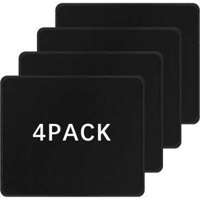 4 PCS 블랙 마우스 패드 벌크 스티치 엣지 10.2x8.3인치 3mm 두께 프리미엄 텍스처 미끄럼 방지 고무 베이스 세척 가능 사무실 및 가정용 세탁